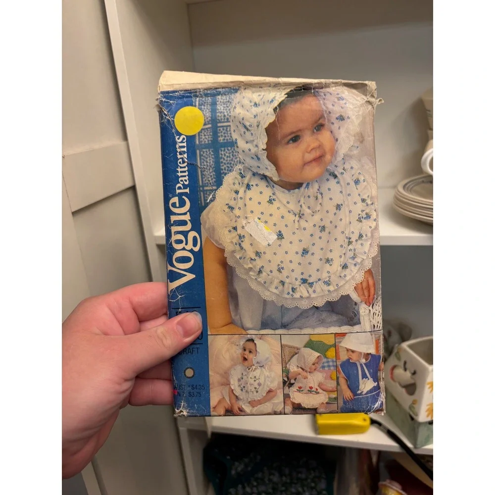 Vintage Vogue Patterns Baby Bib Bonnet Sun Hat Craft Sewing Pattern 60002